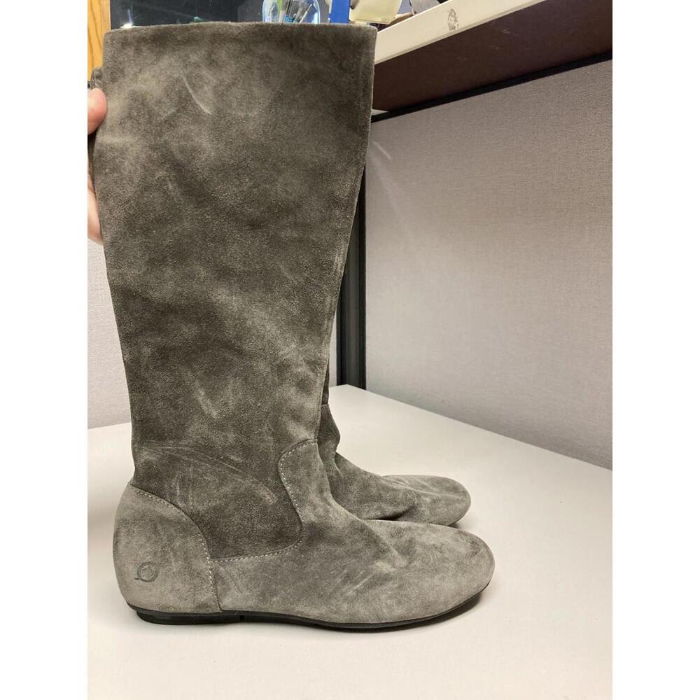BORN Women's Tall Grey Suede Leather Boots Size 6 New